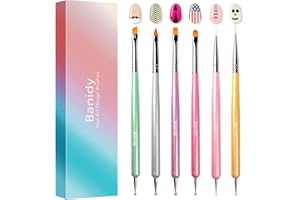 BANIDY Nail Art Brushes for Gel Nail Art Nail Design Brush Tools Dual-Head Pen Painting Set Include Nail Extension Gel Brush Nail Art Liner Brush Nail Dotting Pen for DIY Manicure Gel Polish