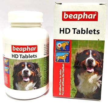 Beaphar HD Tablets (Dogs Supplements) for Dogs with Weaker Joints, Helps Remove Joints Pain, 100 Tablets