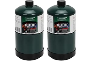 KOMAN BLUEFIRE 16.4 oz Propane Tank Camping Propane Tank Portable Canister Propane Gas Tank Small Propane Tanks for Camping Stove Outdoor Backpack Mini Burner Heater Cooking Torch Lamp(2 Pack)