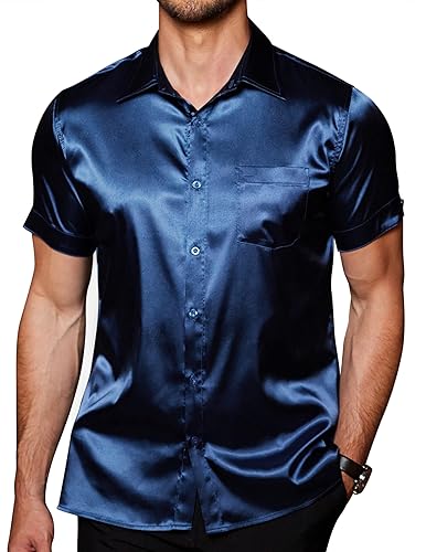 COOFANDY Mens Button Down Shirts Summer Casual Dress Shirts Short