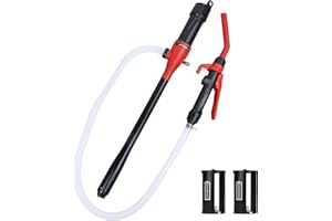 AETLEEMO Portable Power Battery Pump, Battery Operated Liquid Transfer Pump with Nozzle for Quick Flow Control & Stop, Extra Long Hose for Gasoline Diesel Kerosene & More, 2.2 Gallons per Min