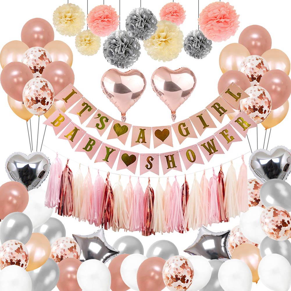 rose gold balloons baby shower