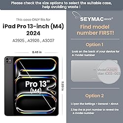 SEYMAC stock Case for iPad Pro 13 inch Case 2024