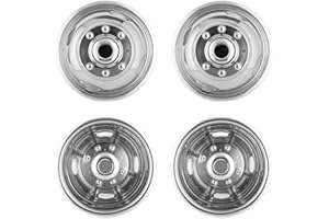 Puermto 4pcs 17inch Polished Stainless Steel Dually Wheel Simulators, Nice Looking and Durable Bolt On Wheel Cover, 8 Lug Hubcaps Fit for 2005-2021 Ford F-350 with Installation Tool Kit 11111111111