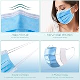 1ABOVE 200 PCS 3-Layer Protective Disposable Face Masks Blue Breathable view 3