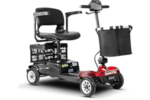 Scootngo 4 Wheel Mobility Scooter for Seniors & Adults with Dual Baskets, 350W Motor, 12AH Long-Range Battery, 300LBS+ Weight