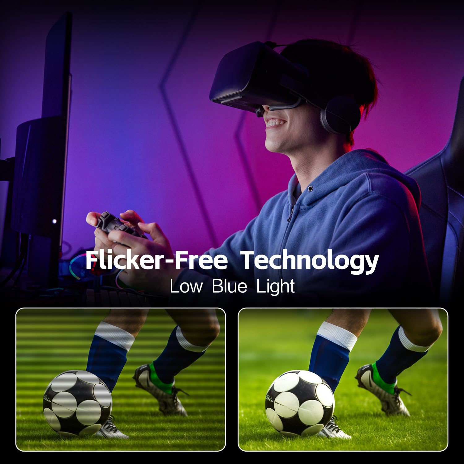 ArcticPro 22 inch 100Hz Monitor, Full HD (1920 x 1080p) Computer Monitor, 105% sRGB, 3000:1 Contrast, 3-Sided Frameless, Ultra Slim, VESA, LowBlue Mode, Tilt Adjust, HDMI *1, VGA*1