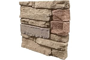 GenStone Faux Stacked Stone Sample 12" x 12" in Desert Sunrise Color for Do It Yourself Friendly Home Improvement Projects