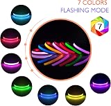 PcEoTllar Light Up Dog Collar 7 Colors 9 Modes USB Rechargeable Waterproof view 2