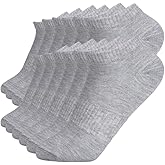 AModaTouch 6 Pairs No Show Socks Cotton Non Slip Low Cut thin Socks,White/Black/Grey