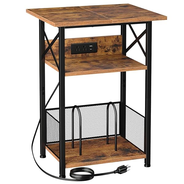 AMHANCIBLE RECORD PLAYER STAND WITH CHARGING STATION, LARGE...