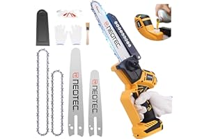 Mini Chainsaw Cordless Fit for Dewalt Battery 20V MAX, NEOTEC 6 Inch & 8 Inch electric Chainsaw with Auto Oiler & Tool-Free Tensioner, Brushless Saw for Tree Trimming,Branch Pruning (NO Battery)
