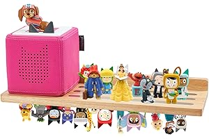Gieanoo for Tonies Shelf Magnetic, Tonies Figures Storage Display Shelf 30-36 Characters Natural Wood Wall Floating Shelves Display Shelves for Toniebox in Children's Room (16in)