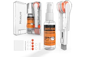 MAXSURE Glasses Cleaner Kit,Eyeglass Repair Kit- Eyeglass Cleaner |24H Anti Fog Lens Cleaner Spray| Microfiber Cleaning Cloth|3 in 1 Screwdriver| 6 Silicone Eyeglass Nose Pads with Screws| 2 Glasses Ear Grip