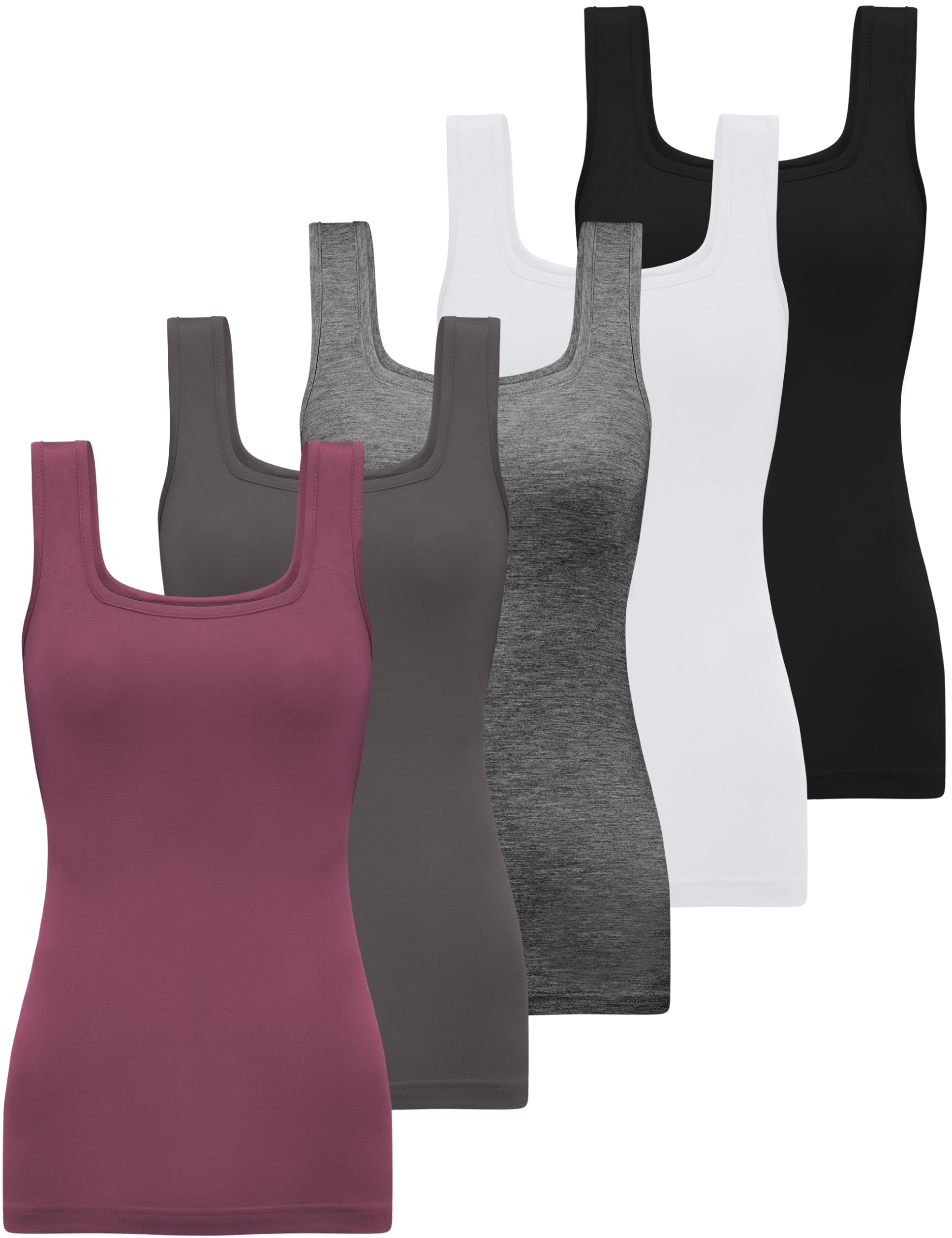 BQTQ 5 Stück Unterhemden Damen - Ärmellose Tank Tops In Schwarz
