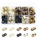 Assorted Resin Buttons for Sewing Crafts, 300Pcs 4-Hole Round Sewing Buttons for Clothes, 0.45in 10 Colors Button for Suit, Shirt, Coats, Clothes Sewing, DIY Craft, with Storage Box