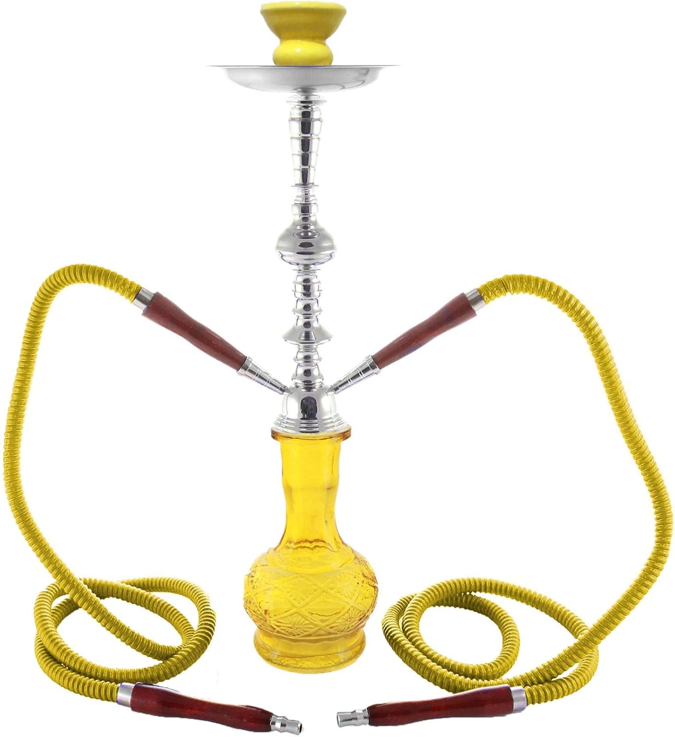 2 Hose Exotic Shisha Amarillo pipe Hookah regalo set cachimba Divertido Narguila smoke
