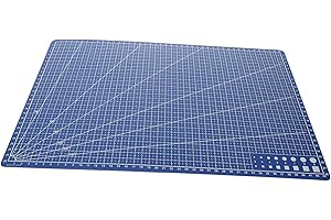 HOMOBABE Double Sided Engraving Cutting Mat Blue PP Craft Cutting Board for DIY Art Scratch Resistant