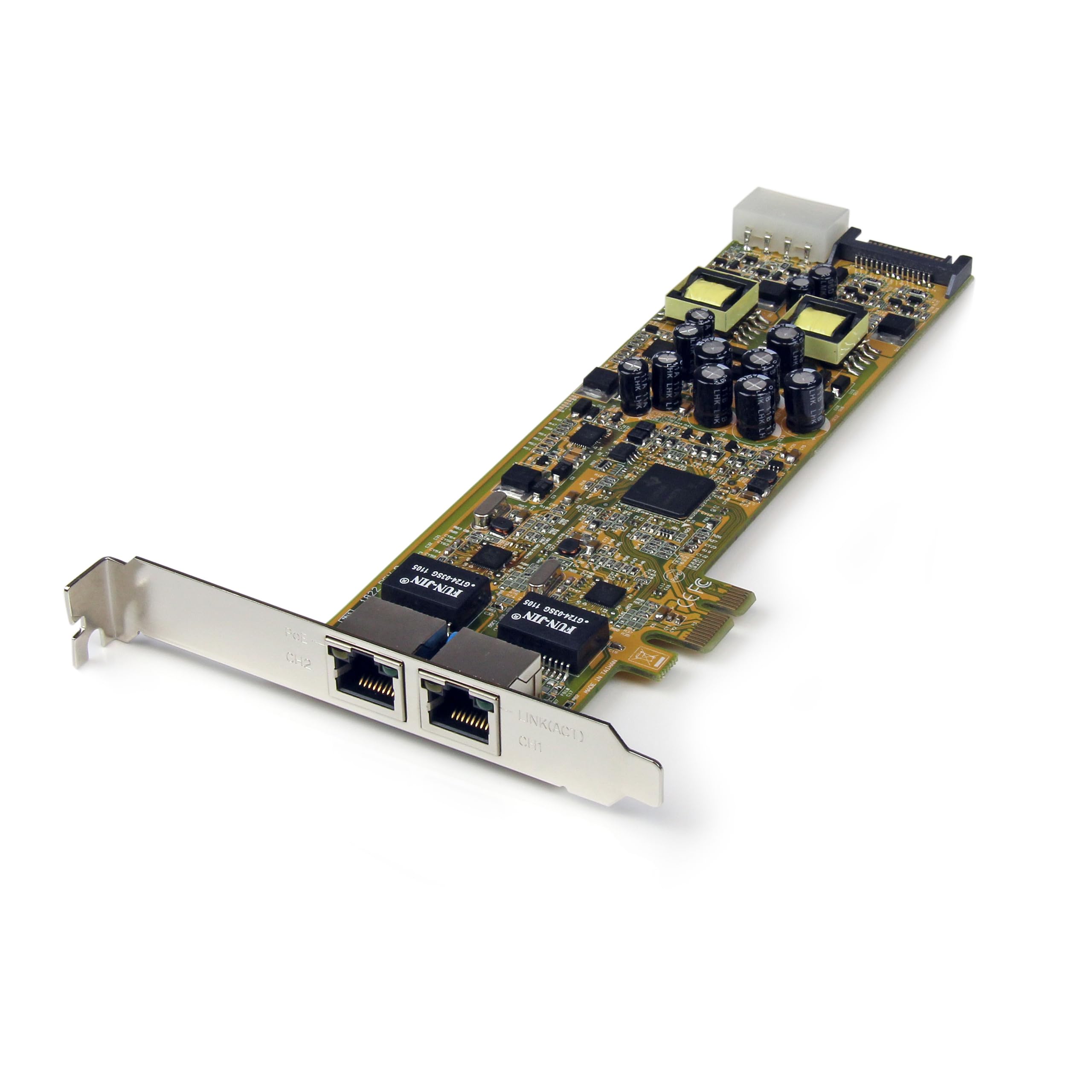 StarTech.com Dual Port PCI Express Gigabit Ethernet Network Card Adapter - 2 Port PCIe NIC 10/100/100 Server Adapter with PoE PSE (ST2000PEXPSE)
