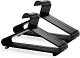 KEPLIN 25 Pack Adult Plastic Coat Hangers with Trouser Bar and Clips