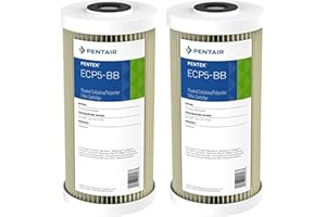 Pentair Pentek ECP5-BB Big Blue Sediment Water Filter, 10-Inch, Whole House Heavy Duty Pleated Cellulose Polyester Replacement Cartridge, 10" x 4.5", White End-Cap, 5 Micron, Pack of 2