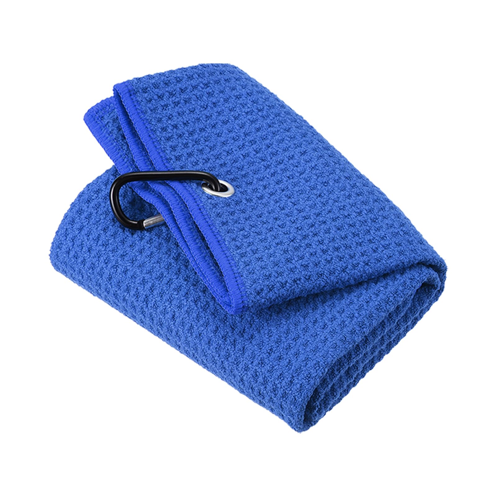 PATIKIL 24"x16" Tri-Fold Golf Towels, Waffle Pattern Towels Soft Fiber Strong Water Absorption with D Clip for Golf Lovers, Dark Blue