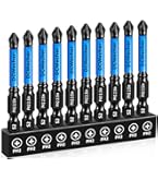 Wewtool T2 ダークグレー 10-Pack T25 Torx Bits for Impact Driver, T-25 Torx/Star Bit