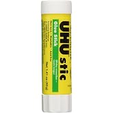 UHU 99655 Glue Stick, 1.41 oz, Pack of 6, Clear/ White