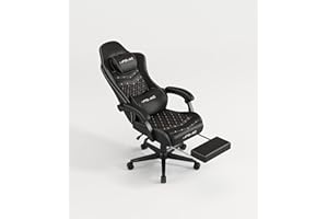 GAMTIMER Gaming Chair, Computer Office Chair with Footrest, 155° Reclining Chair, Ergonomic High Back Computer Chair with Headrest and Lumbar Support for Adults and Kids(All Black)