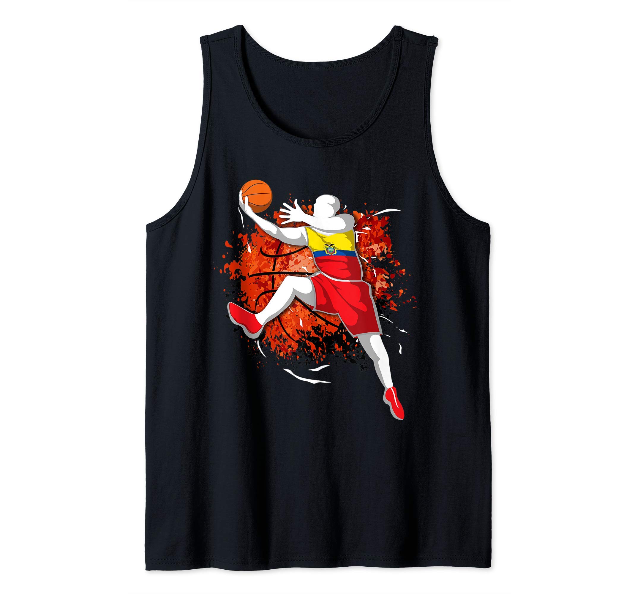 Proud Ecuador Basketball Lovers Ecuadorian National Flag Art Tank Top