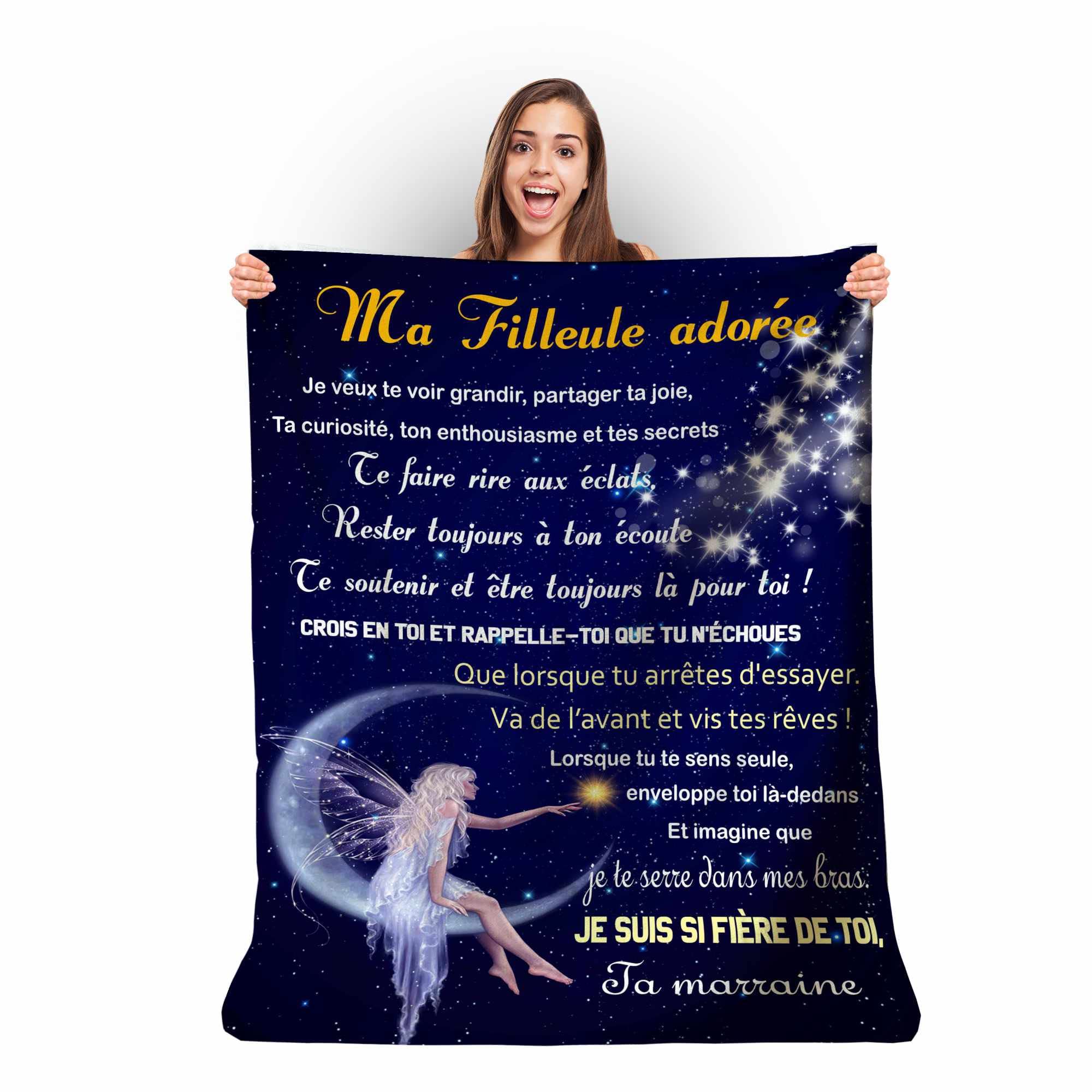 Personalised Soft Fleece Blanket for Gift to Her Girl, Unusual Gift Idea Useful for a Birthday, Christmas, Party, Wedding. Bed Blanket for Home Decoration (130 x 150 cm)