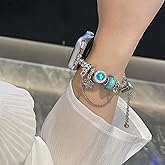 INSYOHO Bling Band Compatible with Apple Watch 38mm 40mm 41mm 42mm 44mm 45mm 46mm 49mm for Women, Sparkly Charm Bracelet Band with Adjustable Chain for iWatch Series 10 9 8 7 6 5 4 3 2 1 SE Ultra