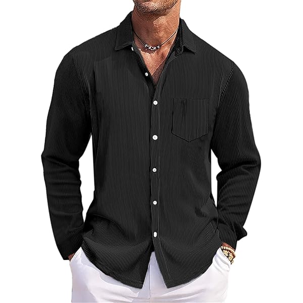 Hombre Camisa Lino Algodon Liso Para Blanco
