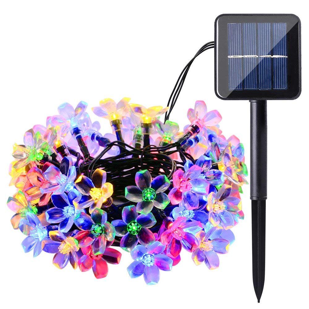 ECOWHO Solar String Lights 50 LED Waterproof Fairy Lights Starry Blossom Flower Lights for Indoor and Outdoor, Patio, Garden, Party, Christmas (Multicolor)