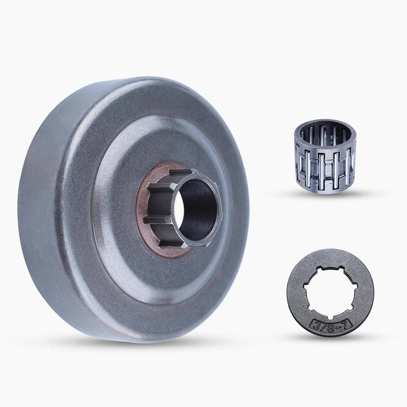 Haishine Chain Clutch Drive Drum 3/8"-7T Sprocket Rim for Husqvarna 55 Rancher EU1 51 262XP 254 154 EPA Chainsaw Needle Bearing 503453902