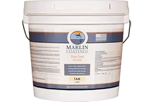 MARLIN COATINGS RV Roof Coating - Premium Acrylic Elastomeric Waterproof Sealant - Designed for Your RV, Camper, Trailer, Commercial Building…(Tan, 1 Gallon)