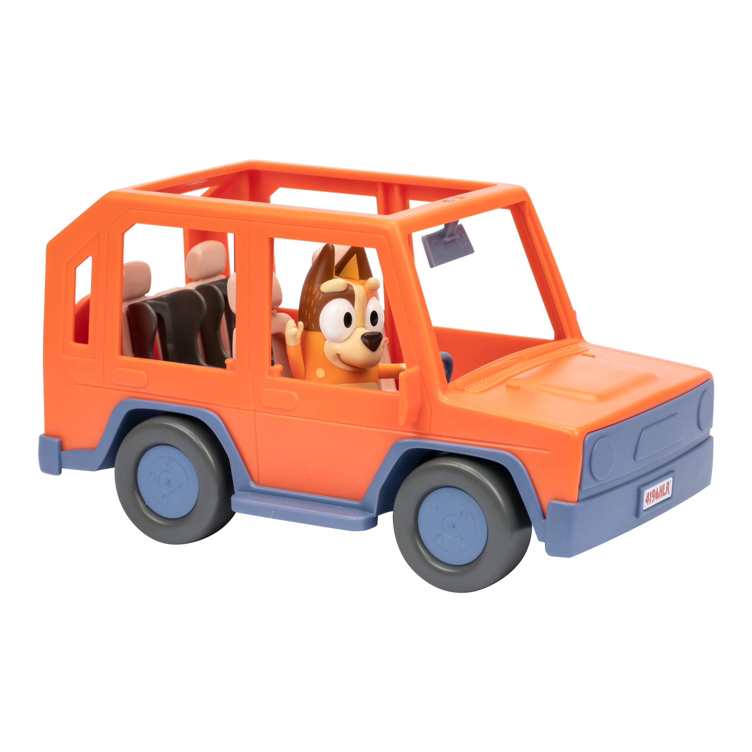 Bluey Heeler Family Road Trip Big Car Toy, Articulated, Customizable Interactive Toddler Toy Car with 2.5” Chilli Figure, Toddler Cars for Ages 3+