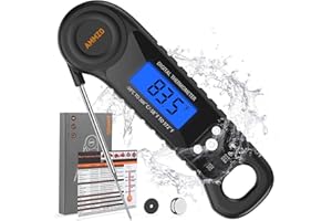 AMMZO Meat Thermometer Digital, Candy Thermometer Food Thermometer Instant Read Thermometer Waterproof with Backlight for Cooking, Deep Fry, BBQ, Grill, Smoker and Roast