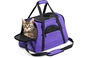 Prodigen Cat Carrier Dog Carrier for Medium Dogs Dog Travel Crate Soft Slided Collapsible Pet Travel Carrier, Large (20.5" W x 13.5" H x 10" D)