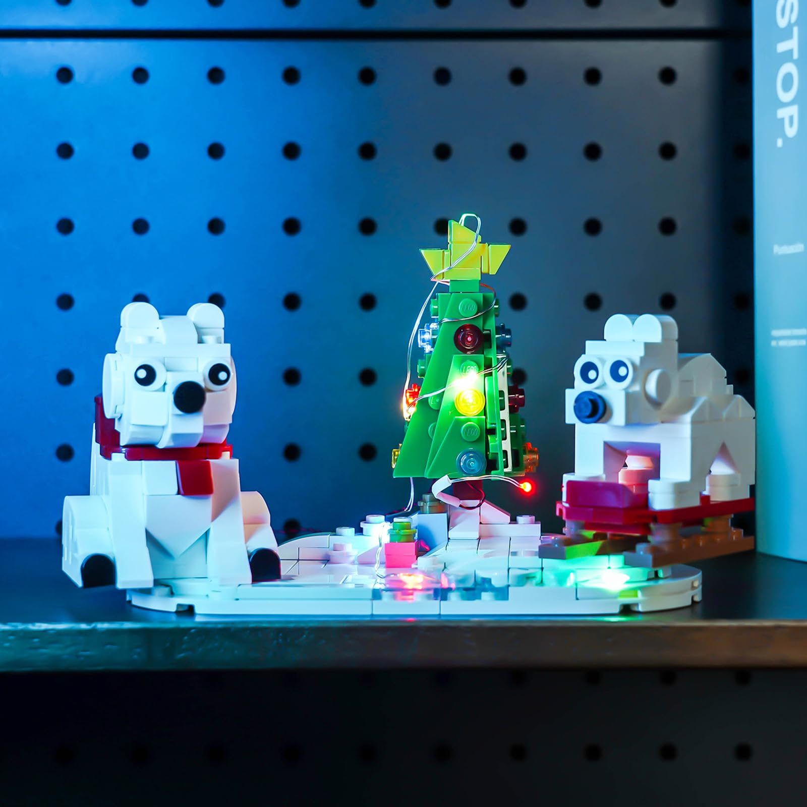Light Kit for Lego Wintertime Polar Bears With Christmas Tree, Lighting Set for Lego 40571 Wintertime Polar Bears Christmas Décor - Not Include Models, Just Light Kit — image 1