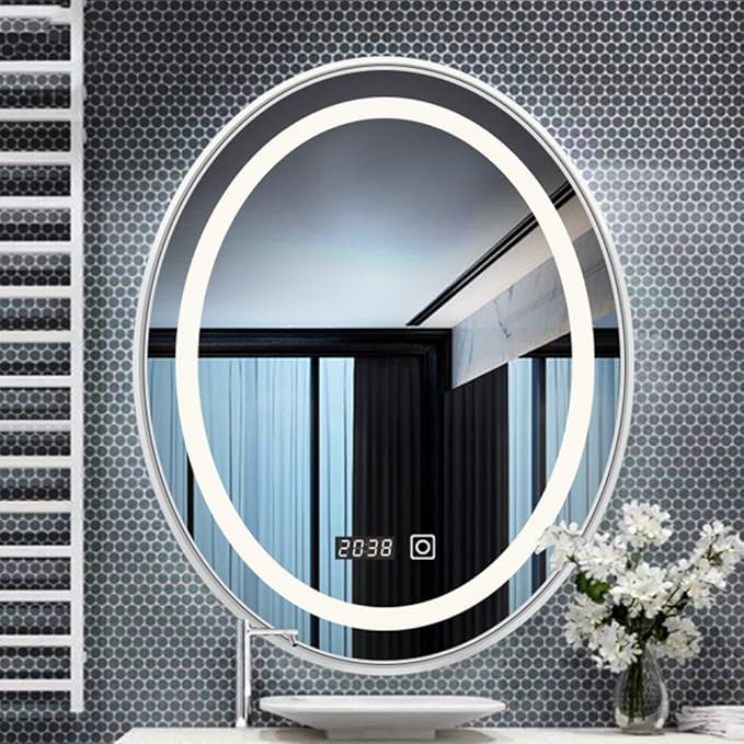 LXZSP Oval beleuchteter LED-Badezimmerlichtspiegel