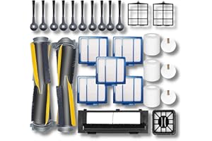 JoyBros 24pcs Big-Kit Replacement Part Accessories Compatible for Shark IQ R101AE RV1001AE AV912S AV1002AE RV100AE UR1000SR Side/Sweep Brush Filter Main/Roller/Cover/Self-Clean Base Filter