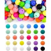 180PCS FIVEIZERO Silicone Beads &ndash; 30 Colors 12mm Round Rubber Beads Bulk for DIY Crafts, Keychain Accessories &amp; Jewelry Making