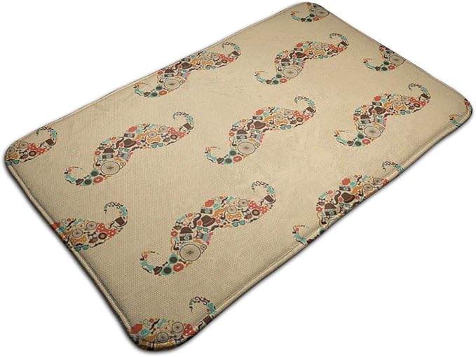 GOU39-WCT Estilo Oriental Hipster Bigote Alfombra de baño