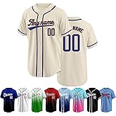 Custom Baseball Jersey Personalized Stitched Team Name Number Logo for Men Women Youth Printed Shirt Sports Uniform Gifts