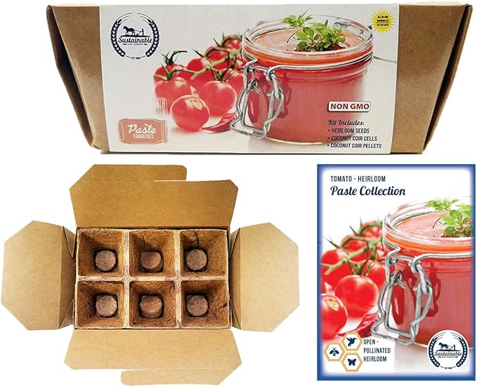 Paste Tomatoes Indoor Seed Starter Kit NonGMO Heirloom
