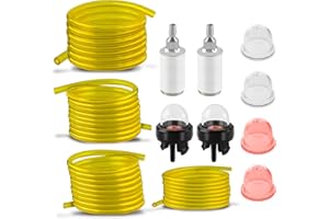 MOTOALL 4 Size 4 Feet Fuel Line Hose with Primer Bulb for Poulan Zama Stihl Husqvarna Homelite Weedeater Craftsman Small Engi
