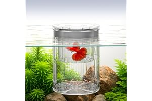 FKSC Floating Acrylic Breeder Box for Fish Tank - Aquarium Isolation Separator Hatchery Incubator for Guppy, Betta, Clownfish, Coral, Baby & Injured Fish
