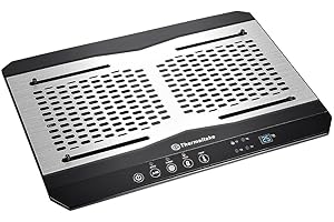 Thermaltake Massive TM Aluminum Panel Dual 120mm Fans Adjustable Temperature Sensor 10"-17" Laptop Notebook Cooling Pad CL-N002-PL12BL-A,Black