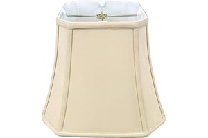 Royal Designs, Inc. BSO-705-12BG Square Cut Corner Bell Basic Lamp Shade, 7.5 x 12 x 10.25, Beige